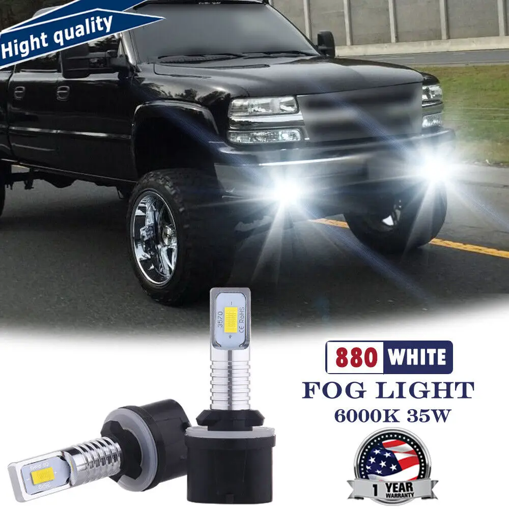 

2PC LED 880 Fog Light Bulbs For Chevrolet Silverado 1500 2500 HD 3500 2001-2002