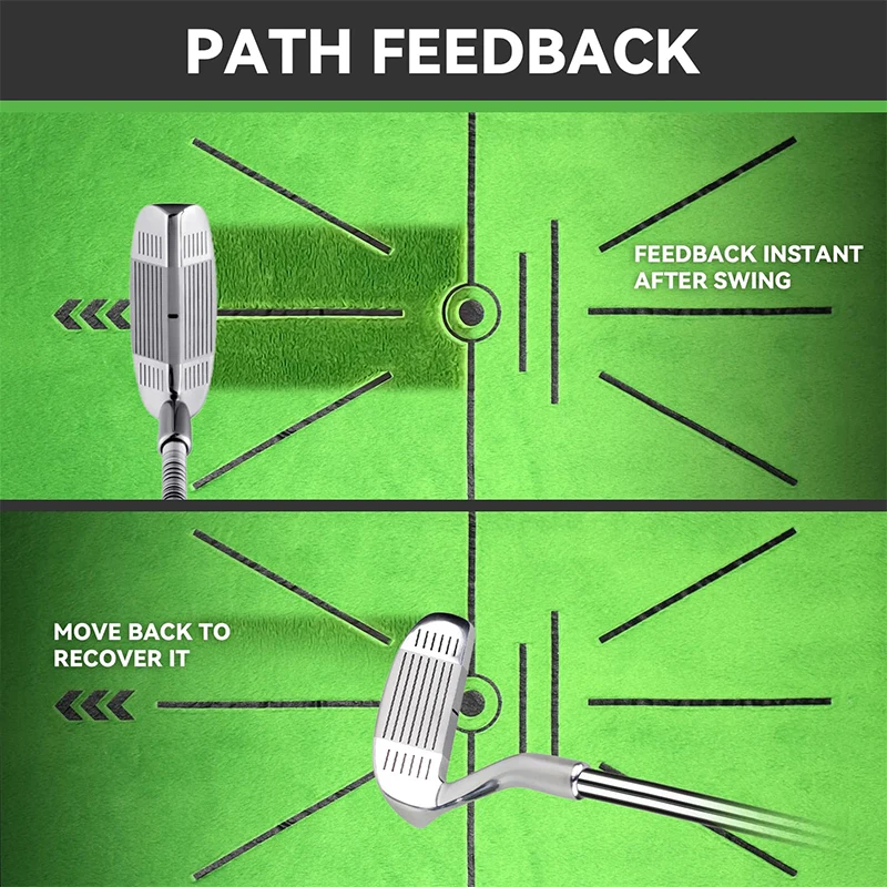 Golf Hitting Mat Golf Training Mat for Swing Path Feedback Detection Batting Extra Replaceable Golf Practice Mat 16"x12" 5