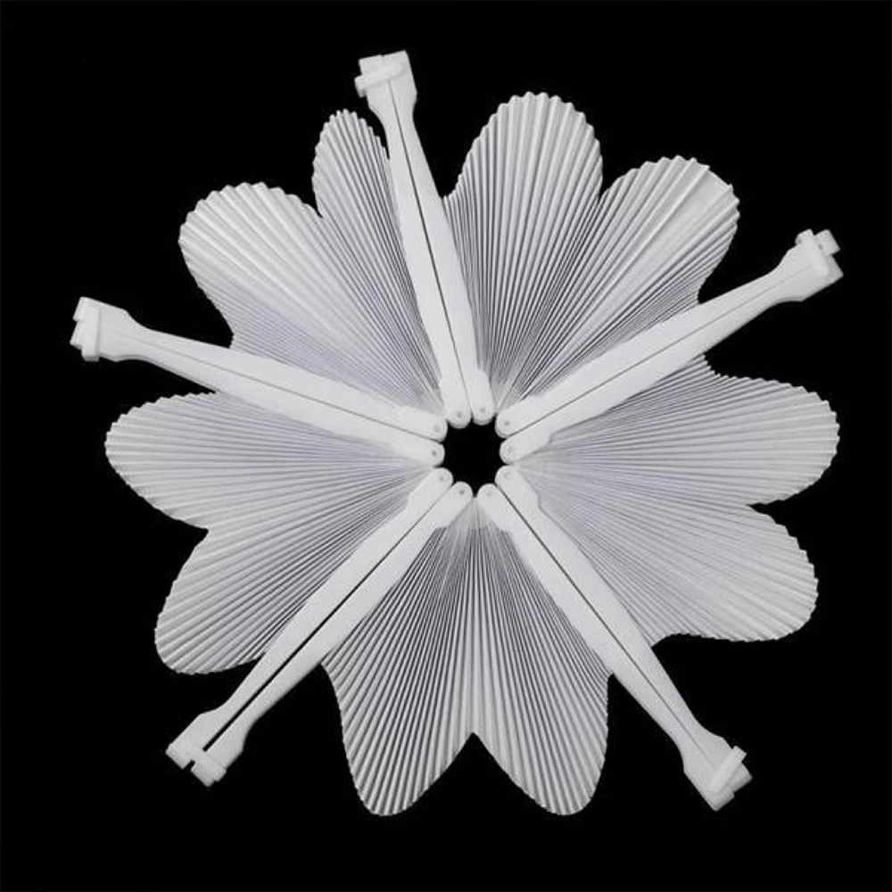 30/60/100Pcs White Folding Paper Fans Heart Shaped Plastic Handle Paper Fans  DIY Blank Fan Festival Hand Fan Wedding Party Decor - AliExpress