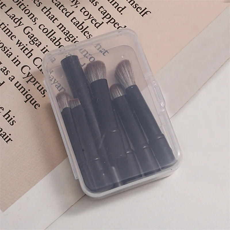 6Pcs Mini Travel Makeup Brushes Set with Box Portable Cosmetic Powder Foundation Blush Blending Concealer Make Up Brushes Set 4