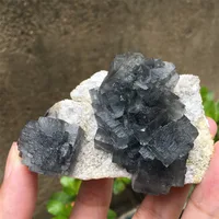 Natural Hunan Rare Blue Fluorite Specimen Mineral Cluster Spiritual Meditation Healing Crystal Stones Home Decoration 1