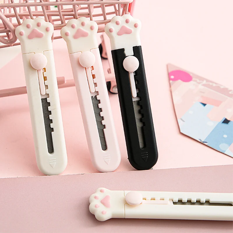 INS Cute Cat Paw Utility Knife Mini Portable Paper Cutter Letter Envelope Opener Express Box Knife Box Cutter Unbox Tools utility knife paper cutter box cutter cutting knife box opener