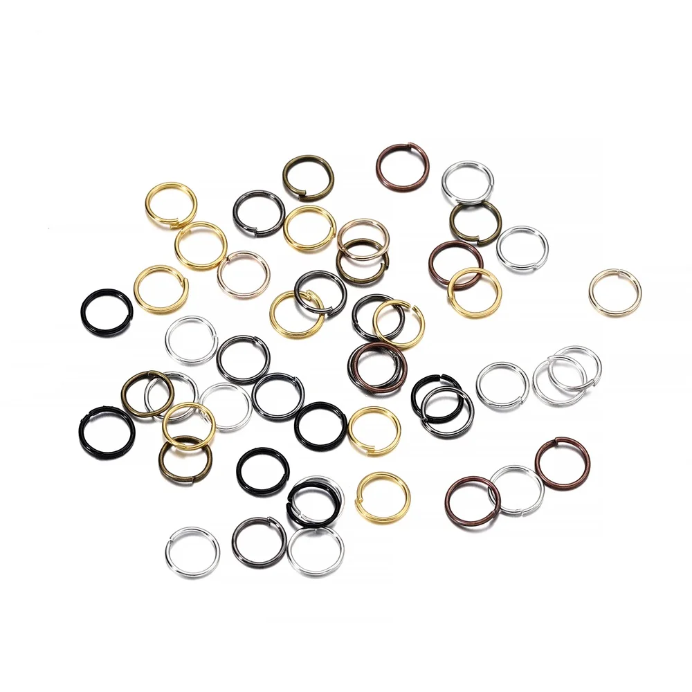 50/100pcs/lot 5-15mm Stainless Steel Open Double Jump Rings for