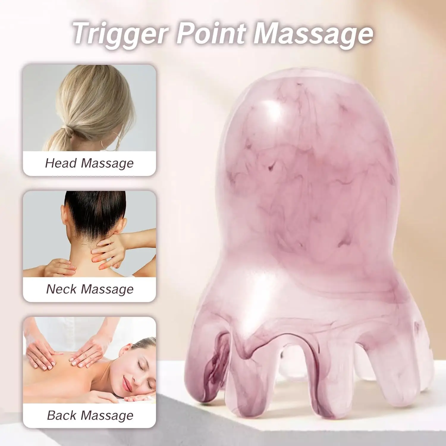 2Pcs Octopus Scalp Massager & Gua Sha Tool 8-Tentacle Head Scratcher for Deep Relaxation Muscle Knot Relief Acupressure Massager