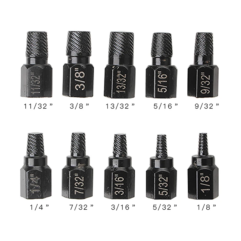 

10Pcs Screw Extractor Damaged Screw Remover Set Metal Easy Out Drill Bits Broken Bolt Stud Remover Screw Extractor