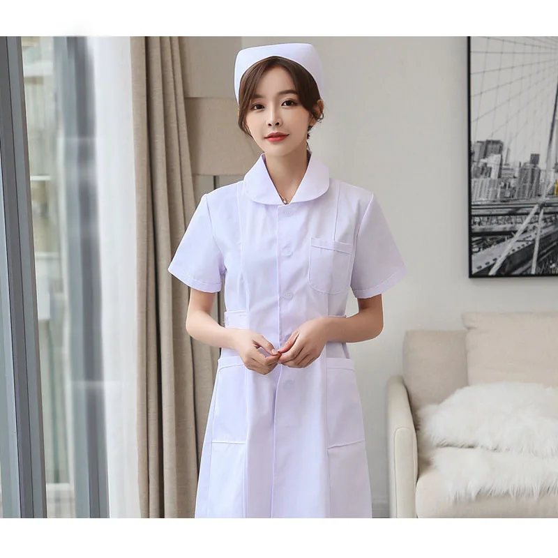 Womens Nurse Uniform Dresses Short 
