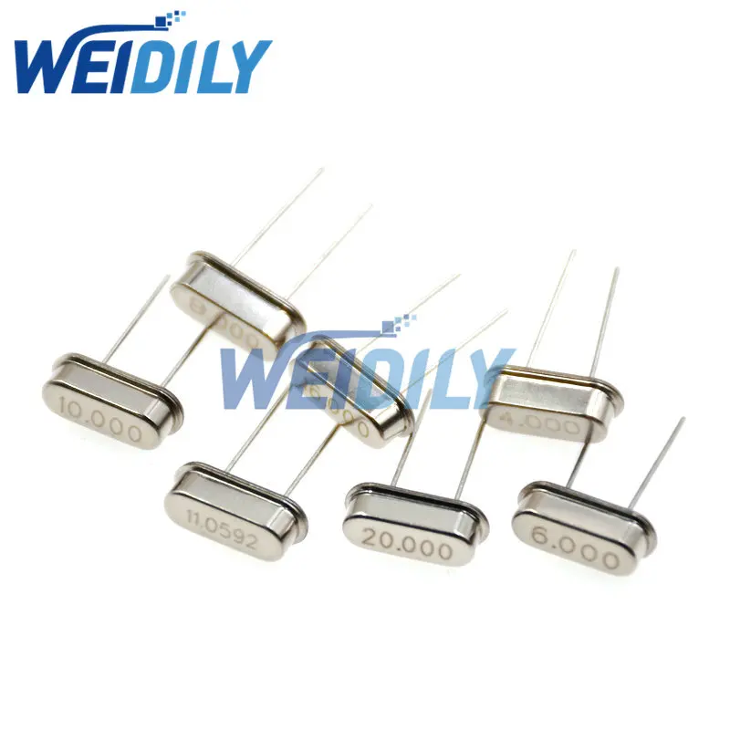 Crystal Oscillator 10PCS 4Mhz 6Mhz 8Mhz 10Mhz 11.0592Mhz 12Mhz 16Mhz 20MHz 25Mhz 48M HC-49S DIP Passive Crystal Quartz
