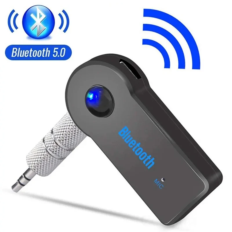 Black Plastic Wireless Bluetooth 5.0 Audio Adapter for Car TV