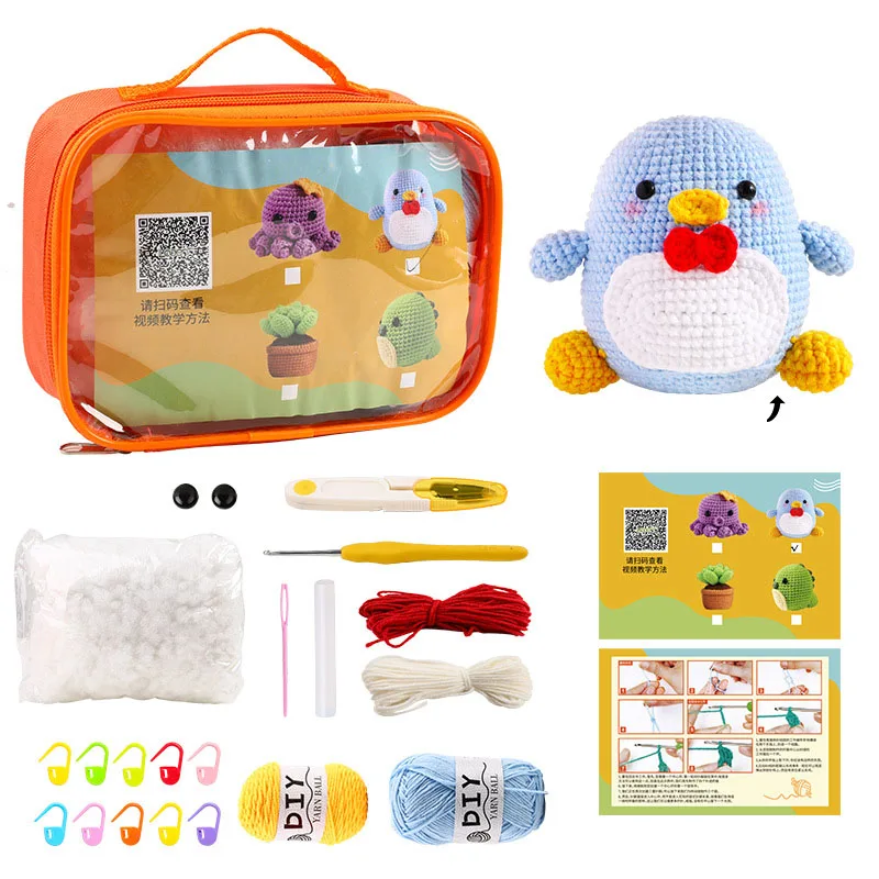 Kit De Crochet Débutant 8 Animaux – Inclut Fil, Crochet, Yeux, Rembourrage, Tutoriel Vidéo, Loisir Créatif - 8