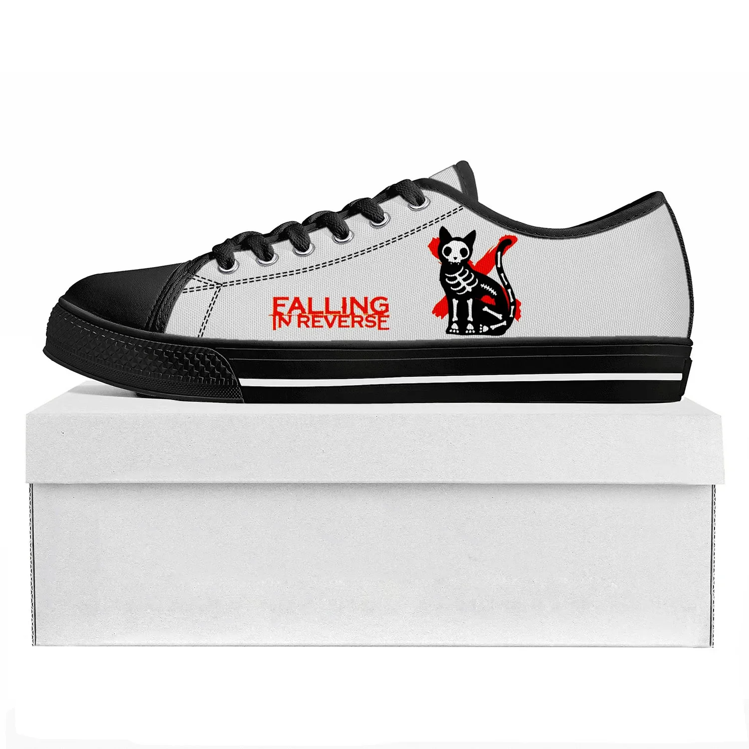Falling In Reverse punk rock band Low Top High Quality Sneakers Mens Womens Teenager Canvas Sneaker Couple Shoes Custom Shoe