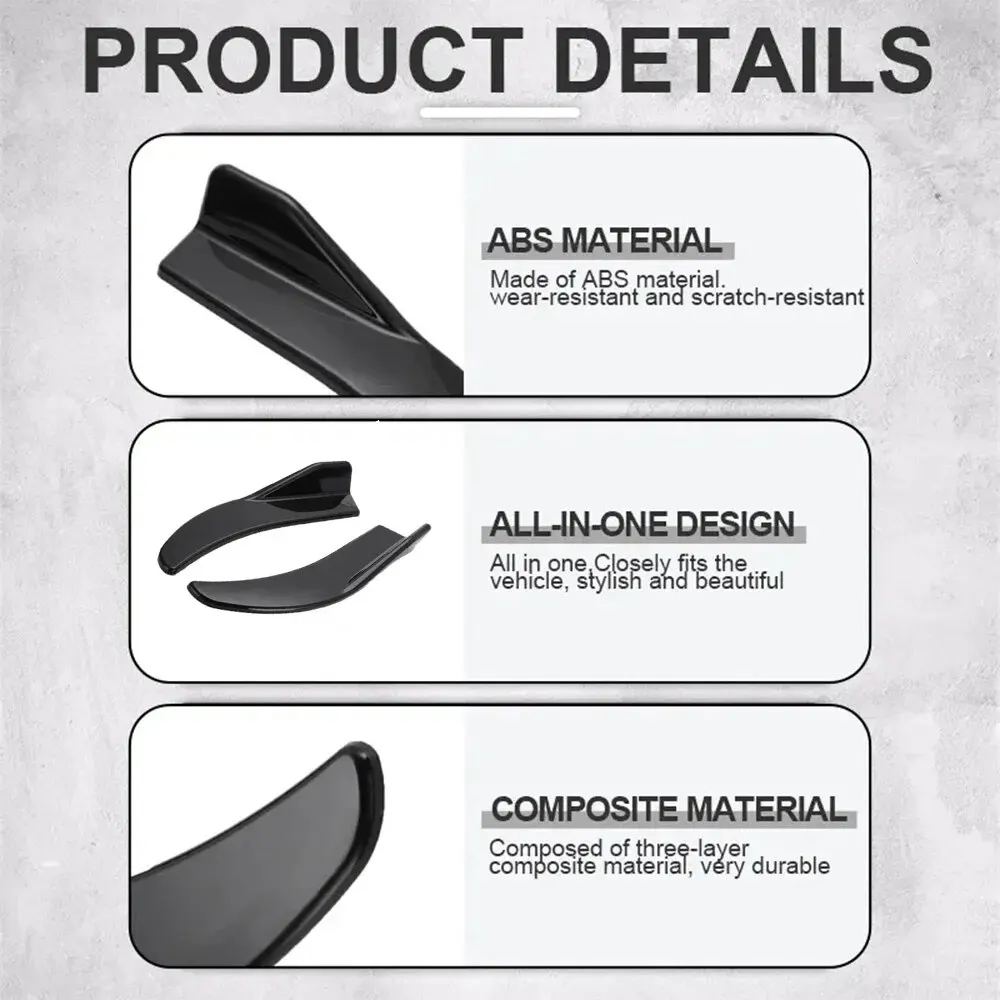 Car bumper spoiler 1 pair car bag corner bumper spoiler front rear lip anti-collision universal car side skirt accessory