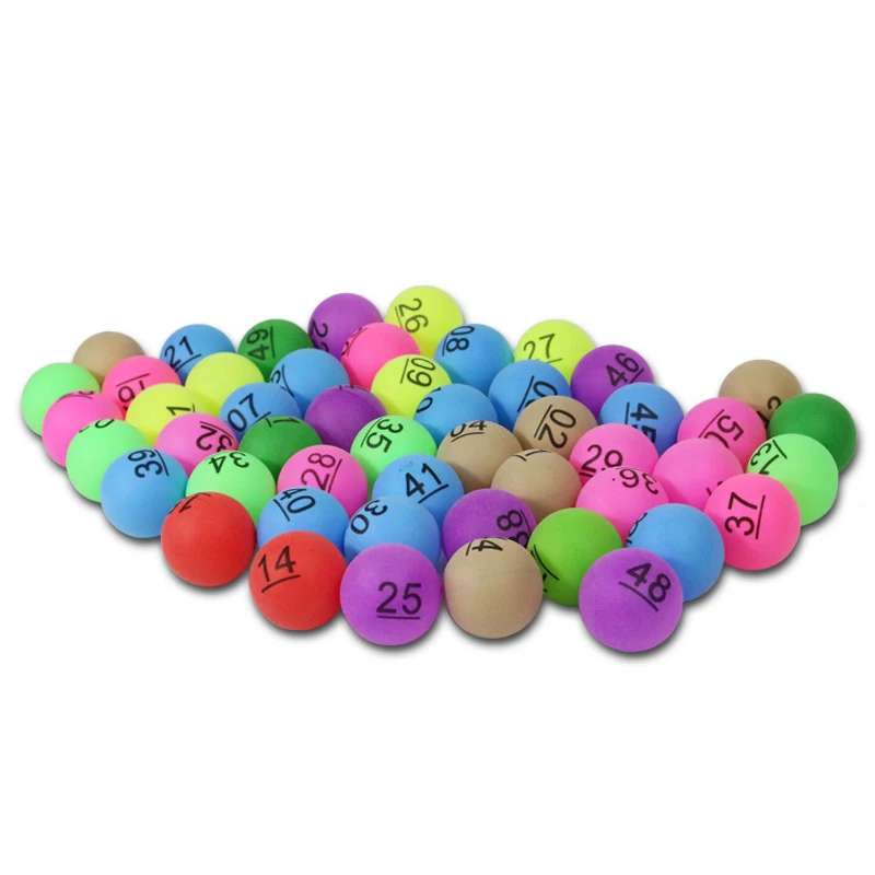 Colored Ping Pong Number Balls 40mm 2.3g Entertainment Lottery Mixed Colors Ball 