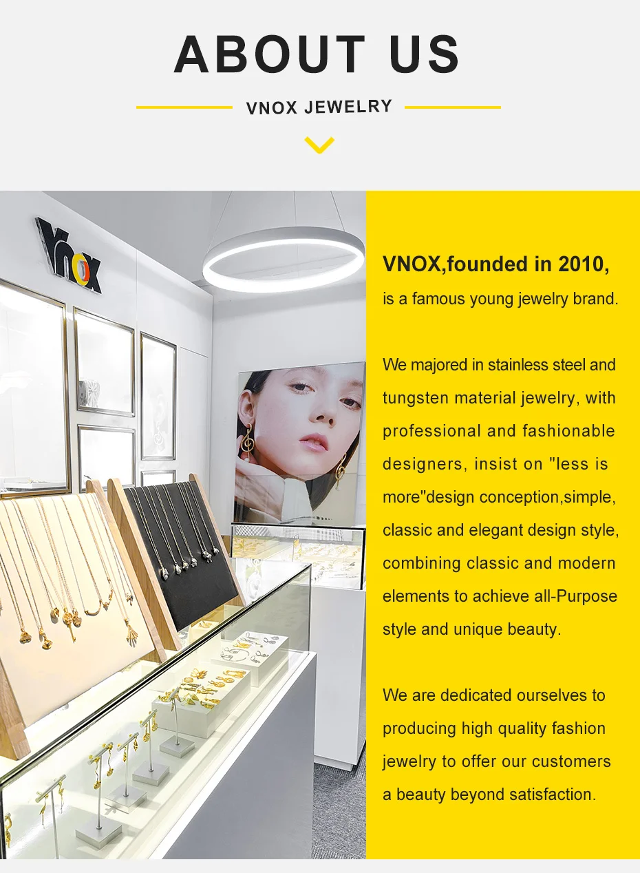 Vnox Modischer Damen-Ohrstecker aus Edelstahl, geometrisches trapezförmiges quadratisches Ohrzubehör, wasserdichter Party-Schmuck, zweifarbig – Detail 18