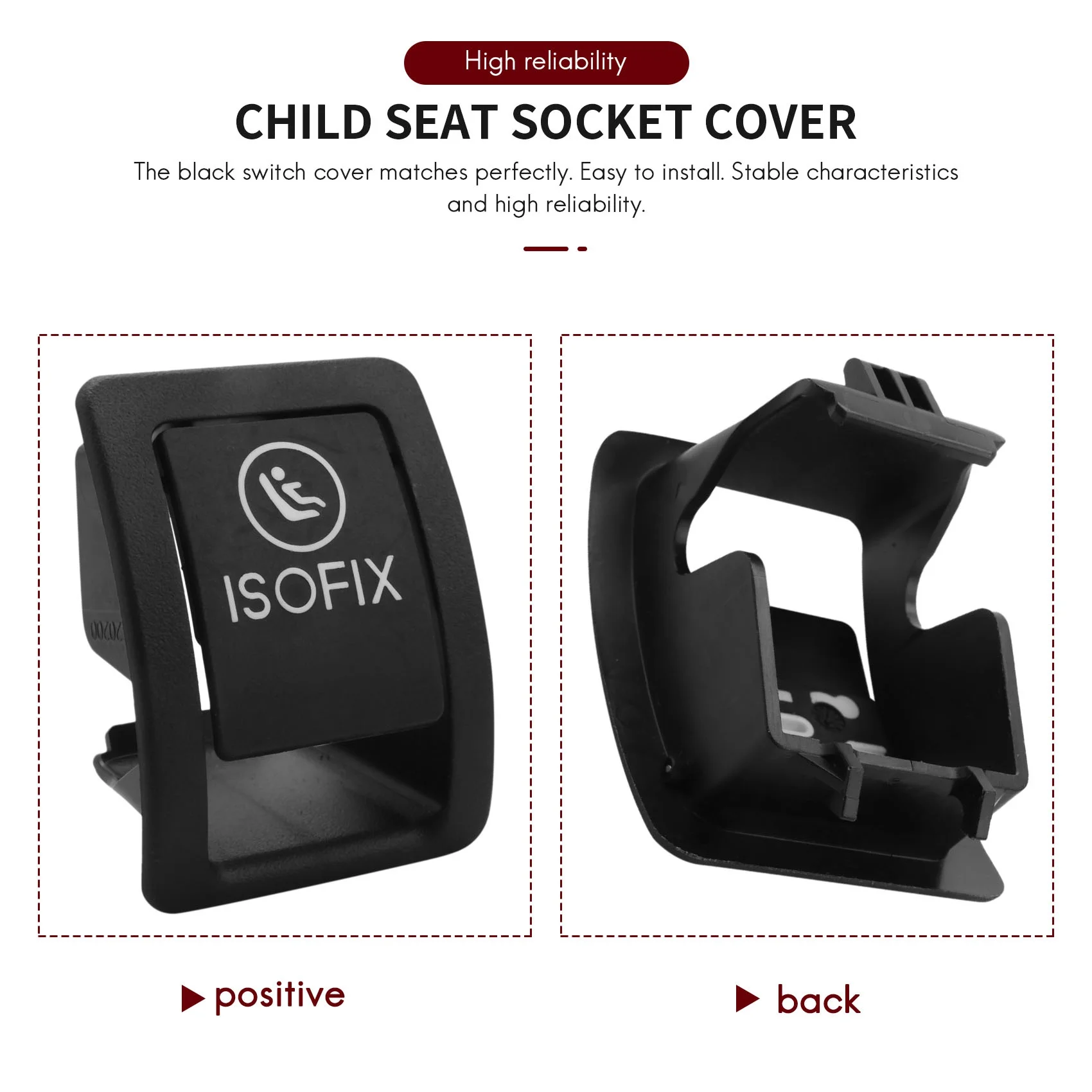 Child Seat Anchor Cover 2059200513 Car Seat ISOFIX Switch For Mercedes W205 C300 C350 C200 C180 2015-Black child seat anchor cover
