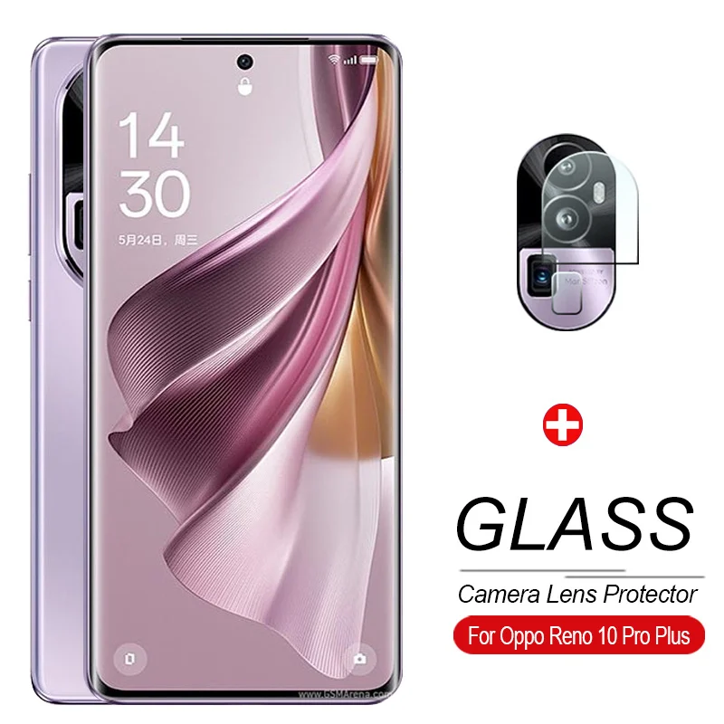 

Изогнутое закаленное стекло 9D для Oppo Reno10 Pro Plus, защитная пленка для экрана Reno 10Pro + Reno10ProPlus, защитная пленка для объектива камеры