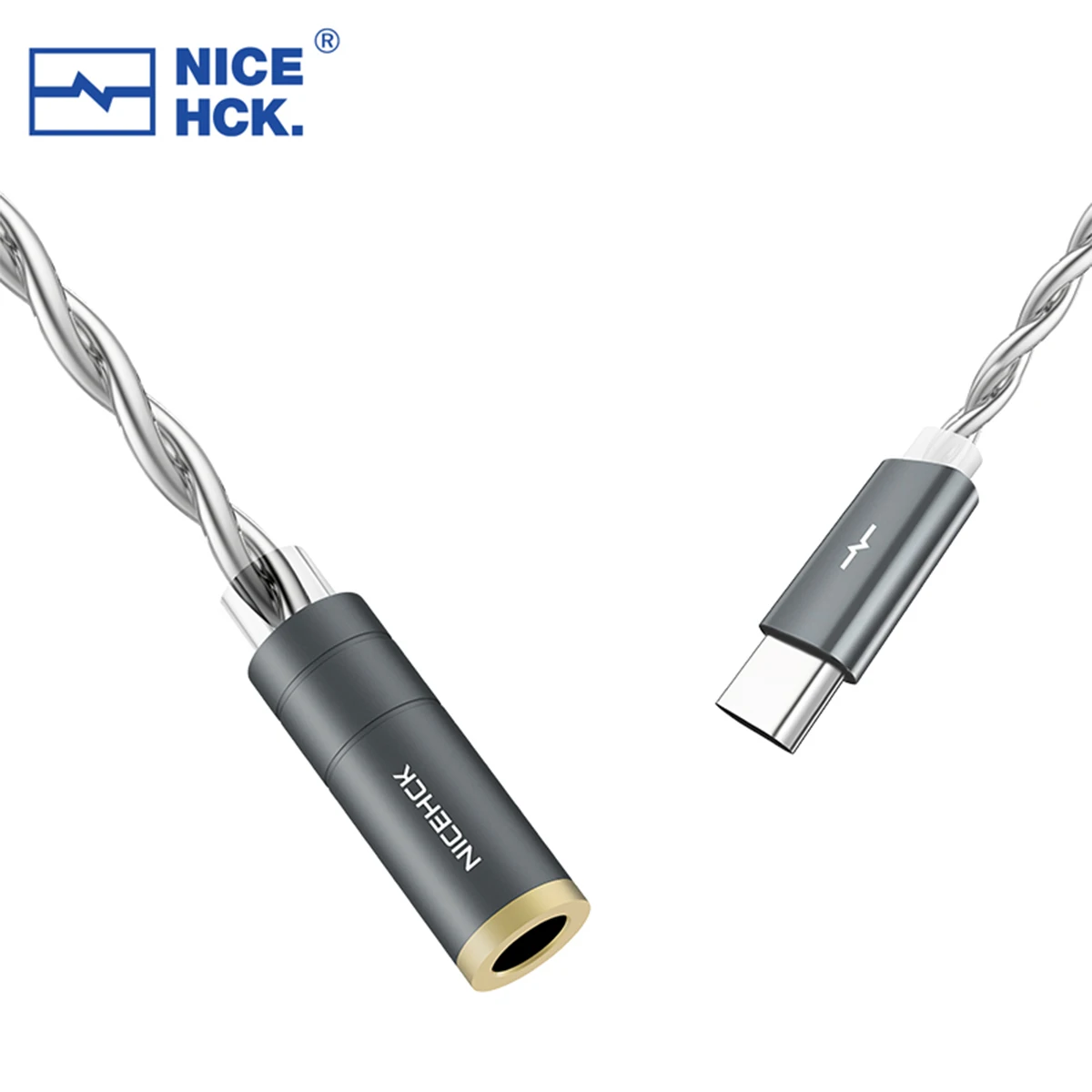 NiceHCK NK1 C 타입에서 3.5mm 무손실 HiFi 휴대용 디지털 오디오 디코딩 케이블, CX31993 칩 OCC 및 실버 도금 OCC 혼합 와이어