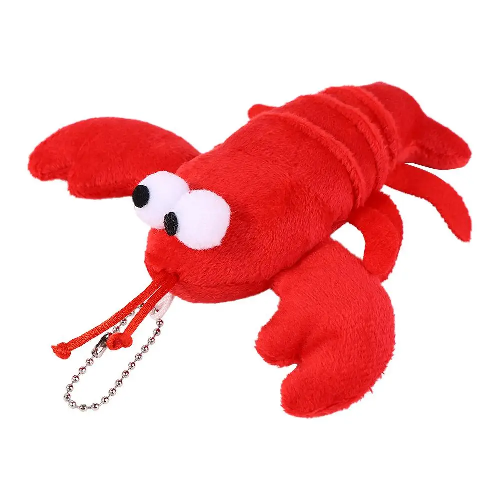 14*17cm Cute Car Key Accessories Red Lobster Stuffed Animal Crayfish Keyring Plush Toy Keychains Bag Pendant Stuffed Keychain