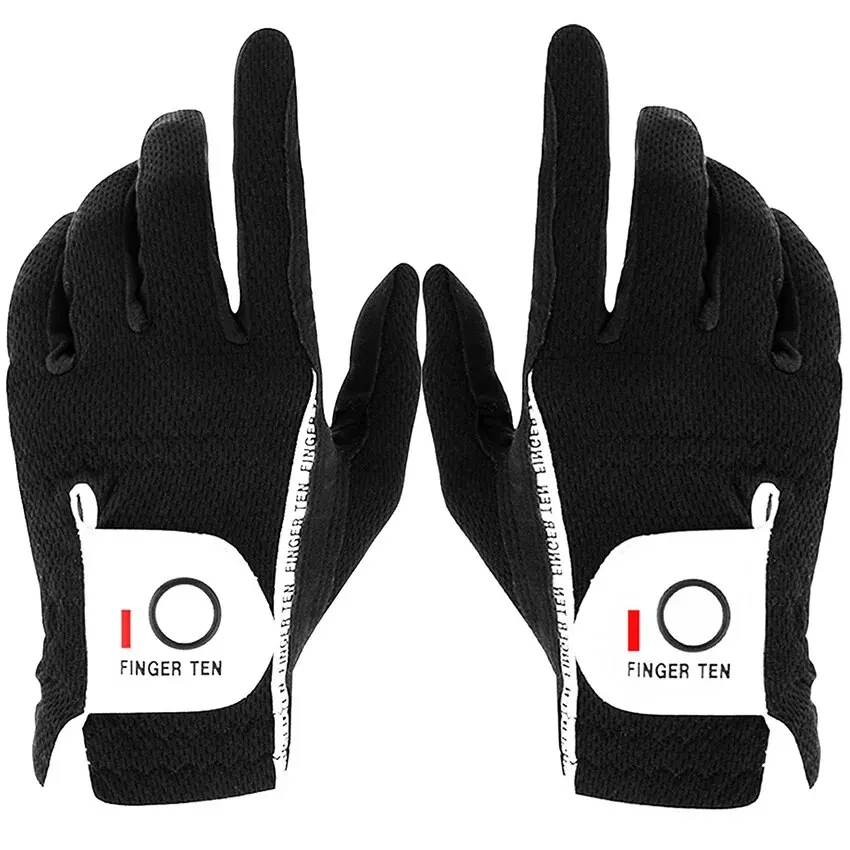 Men's Golf Glove Rain Grip Both Left and Right Hand Value 1 Pair for Hot Wet Weather Fit Size Small Medium Large XL XXL