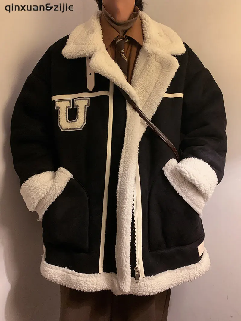 

Мужская зимняя куртка на молнии, с флисовой подкладкой и вышивкой