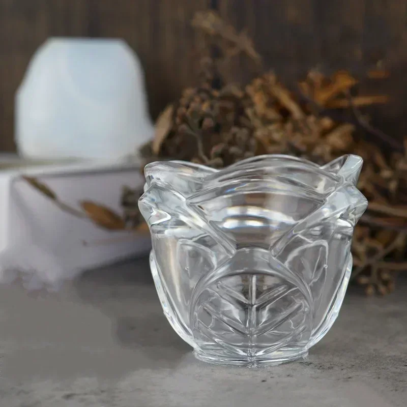 DIY Crystal Epoxy Resin Mold Rose Candlestick Ashtray Multifunctional Mirror Silicone Mold