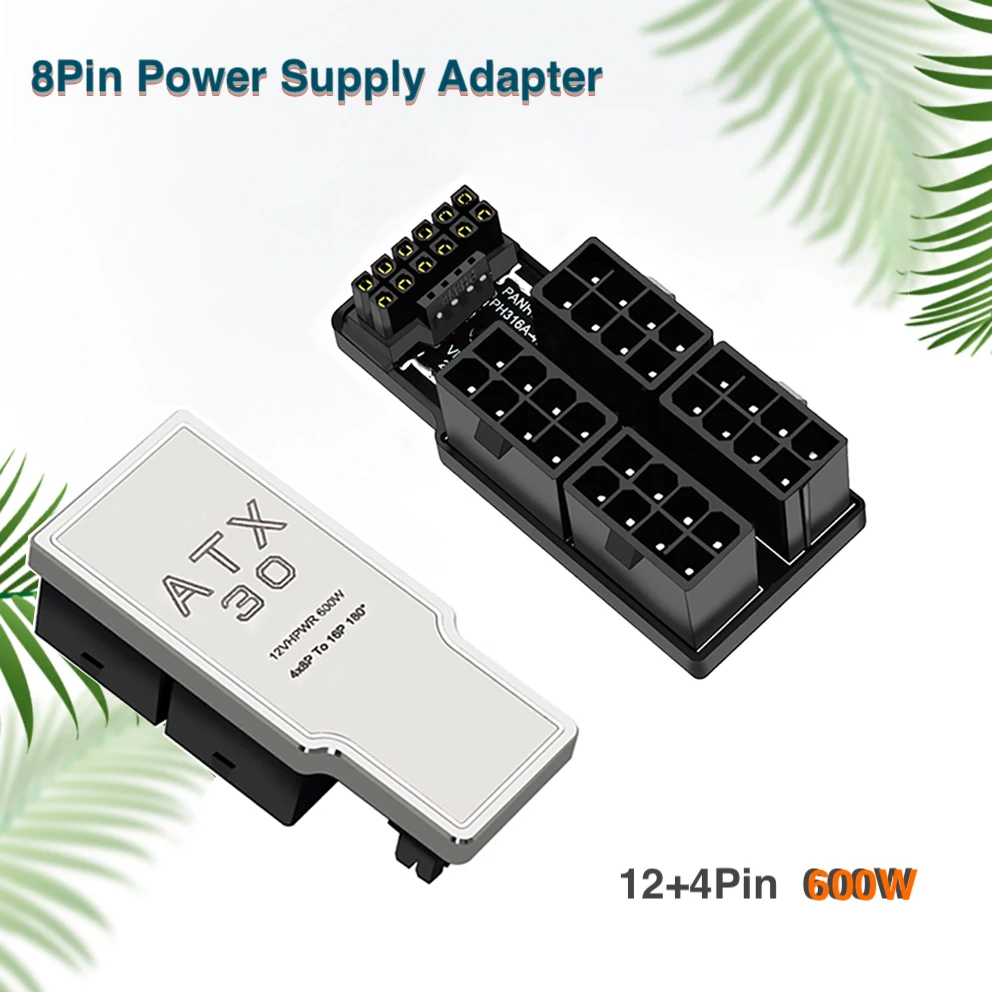 

For RTX 4090 4080 Graphics Card ATX3.0 4x8Pin 12+4Pin Power Adapter 180 Degree Angled Connector Modular for Power Supply Cable