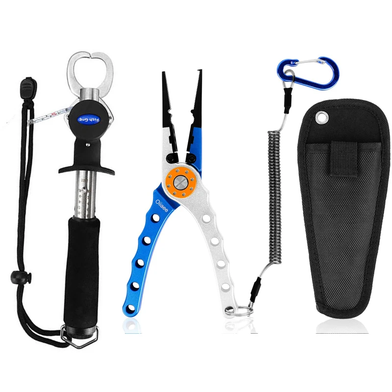 

Multi-functional Fishing Pliers Aluminum Alloy Line Cutting Scissor Hook pliers Fishing grip with scalage and ruler fishing set