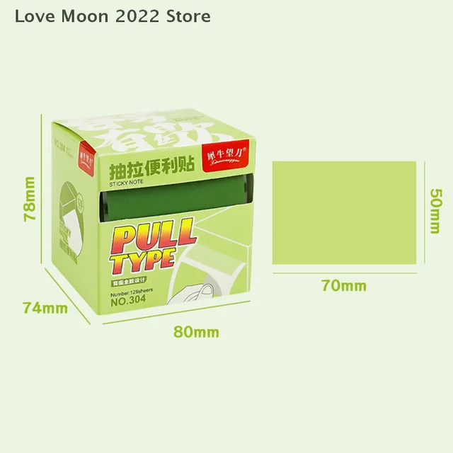 126 Sheets Color Matte Sticky Notes Pads Stationery Posted It Memo Notepad Notebook Pull-out Message Sticker 6