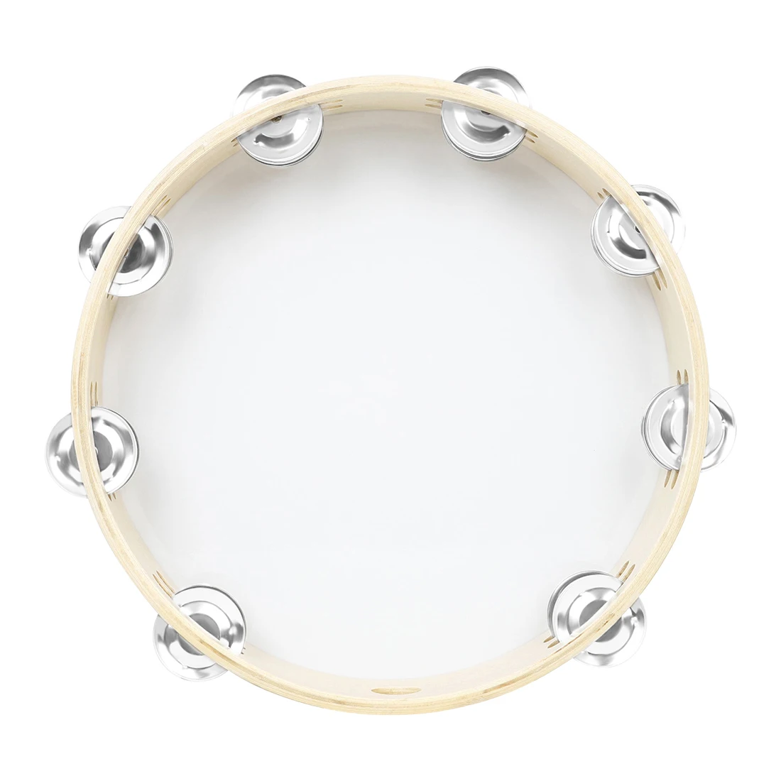 10 Inch Hand Bell Double Tambourine Stainless Steel Bell Piece Drums Children's Percussion Orff Musical Instruments Kid's Gifts