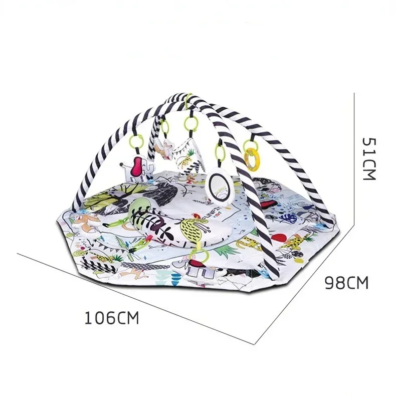 0-12 Months Baby Puzzle Game Blanket Fun Sounding Pendant Gift For Kid New Multifunctional Fitness Frame Round Play Crawling Mat