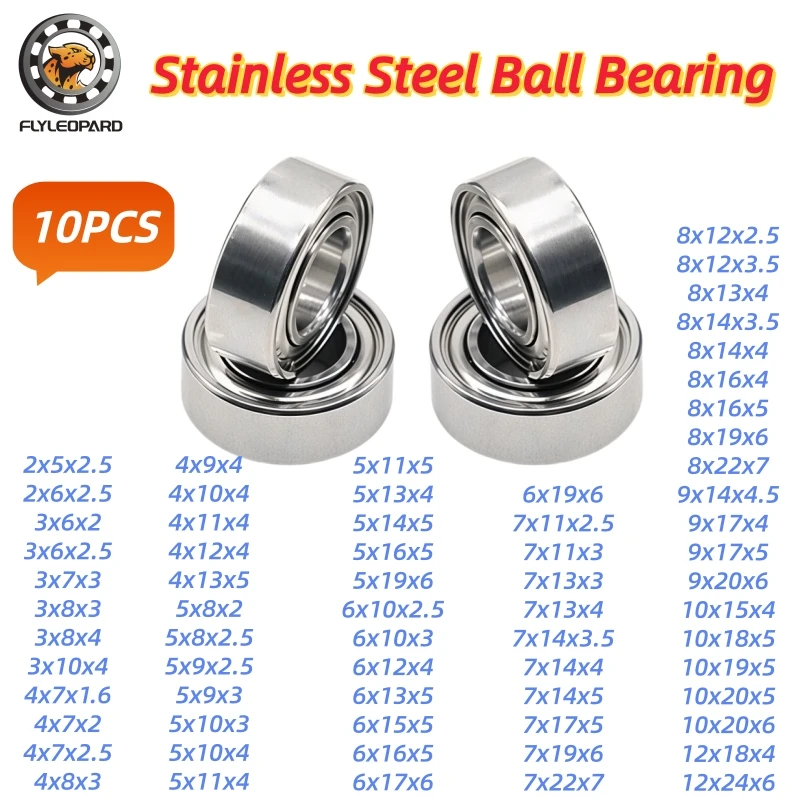 10Pcs S1660ZZ 6x16x5mm 스테인레스 스틸 볼 베어링 ABEC-9 차폐형..
