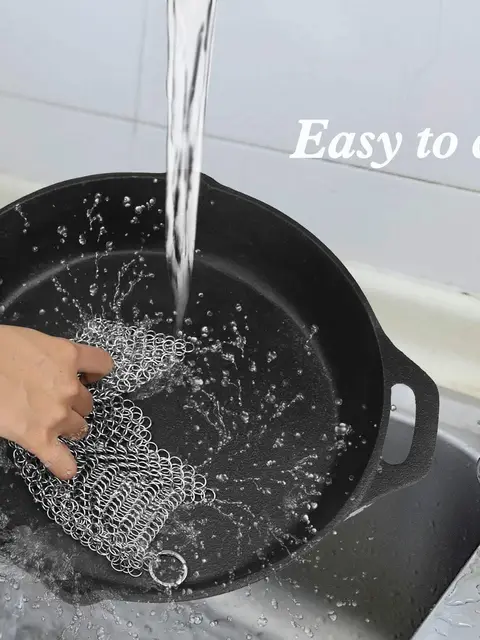 Scrubber In Acciaio Inox 316L Per Padelle - Raschietto Maglia Fine 3.8mm Anti Graffi - Foto 4