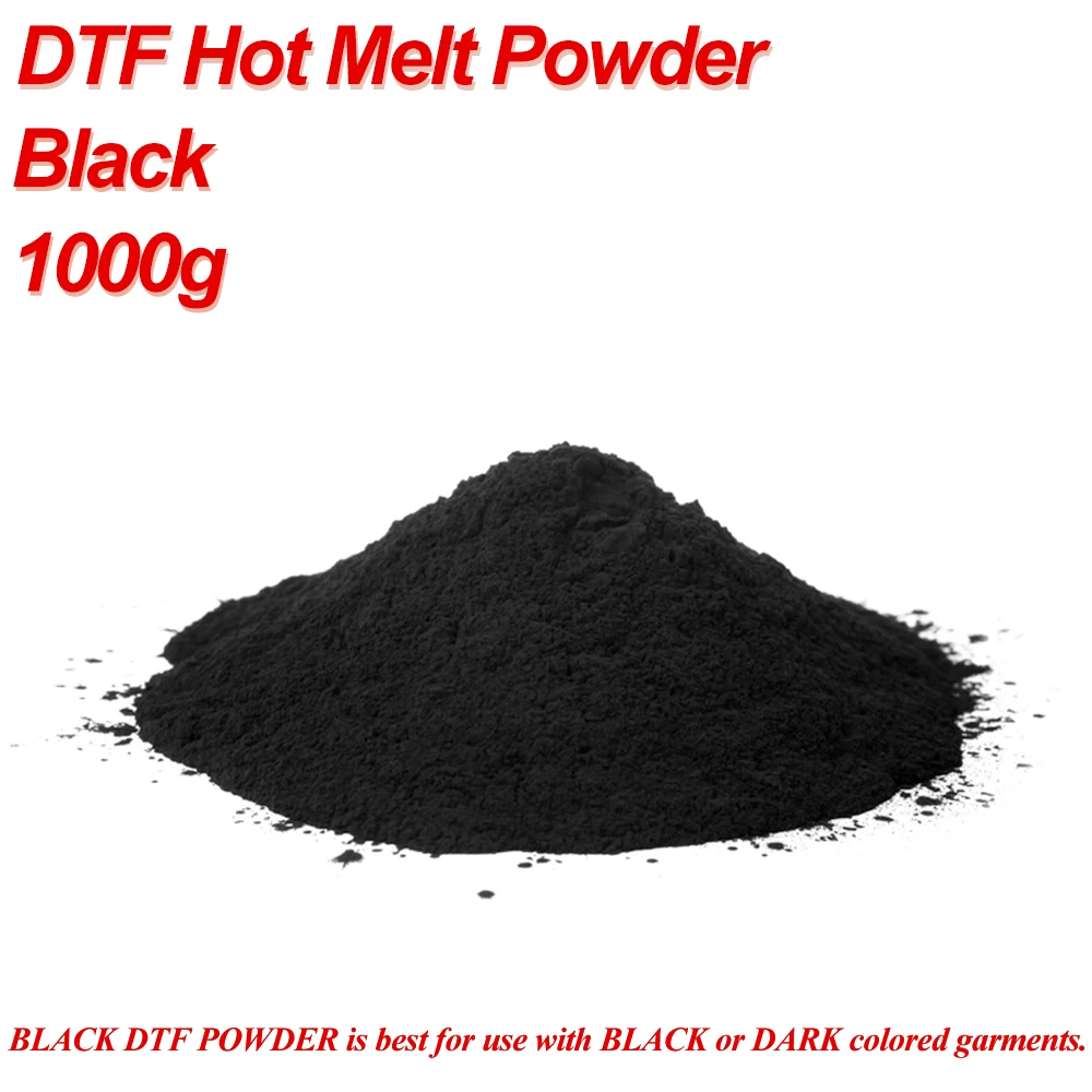 1000g DTF Hot Melt Transfer Powder Black or White Adhesive  For Epson Direct To Film T-Shirt Printing Machine