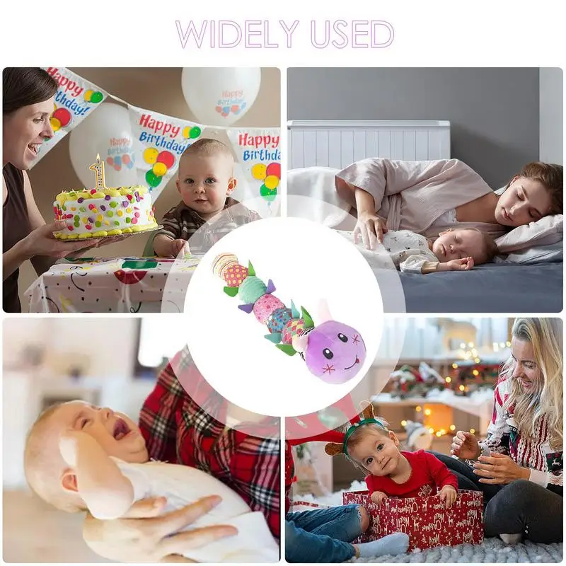 

Soft Caterpillar Rattle Teething Toy Caterpillar Worm Soft Infant Plush Toys Educational Interactive Sensory Toy for Babies
