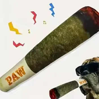 Funny Cigar Plush Squeaky Dog Toy 1