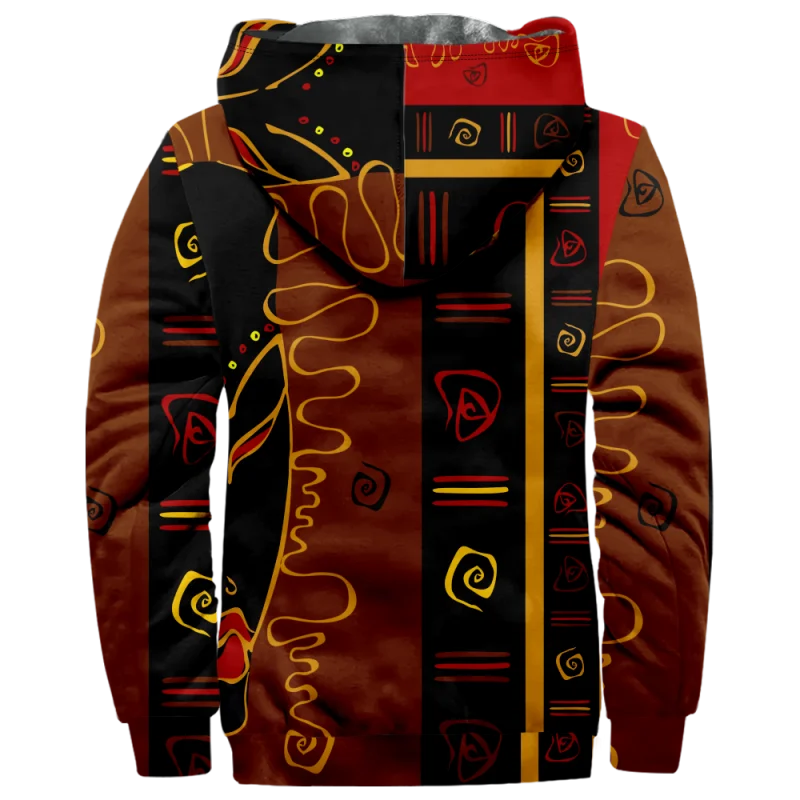 New Creative Cotton Coat Hooded Sweater Casual Print Long Sleeve Zipper Sweater Thick Cotton Coat Autumn/Winter