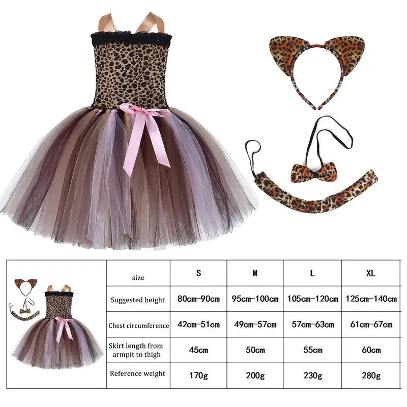 Costume d'animal de la jungle pour filles, jupe tutu, ensemble de