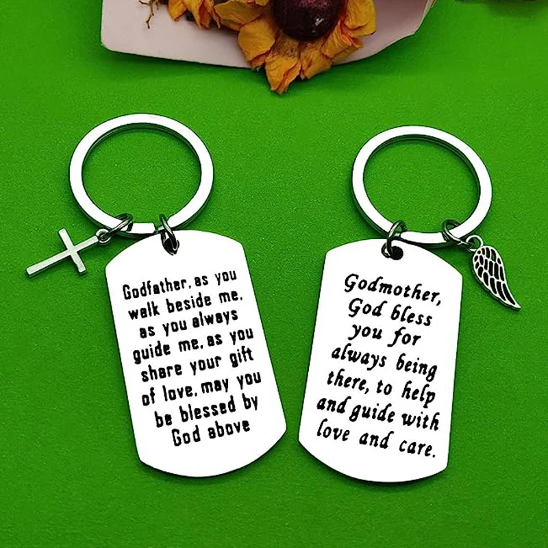 Portachiavi Personalizzato Per Madrina: Ciondolo In Acciaio Inox Con Sacchetto In Velluto - Regalo Di Compleanno, Natale O Festa Della Mamma - 5