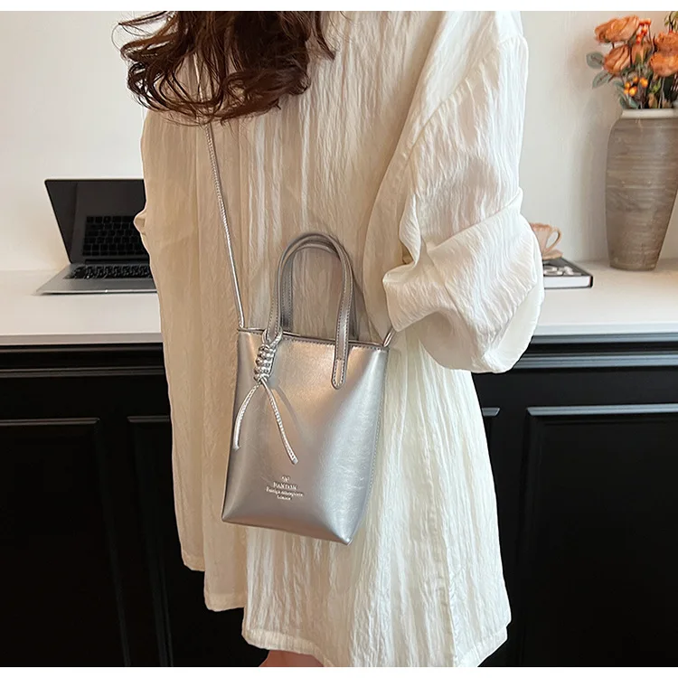 Mini PU Leather Crossbody Bag - Womens Korean Fashion Shoulder Handbag