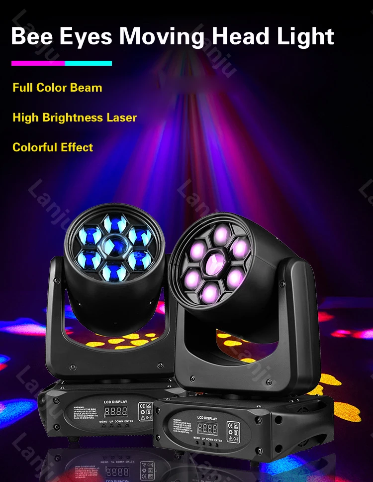 

NEW 150W LED Light Strobe Bee Eye Moving Head-Light RGBW Beam Pattern Stage Lighting Disco DJ Wedding Christmas Party Wash Light