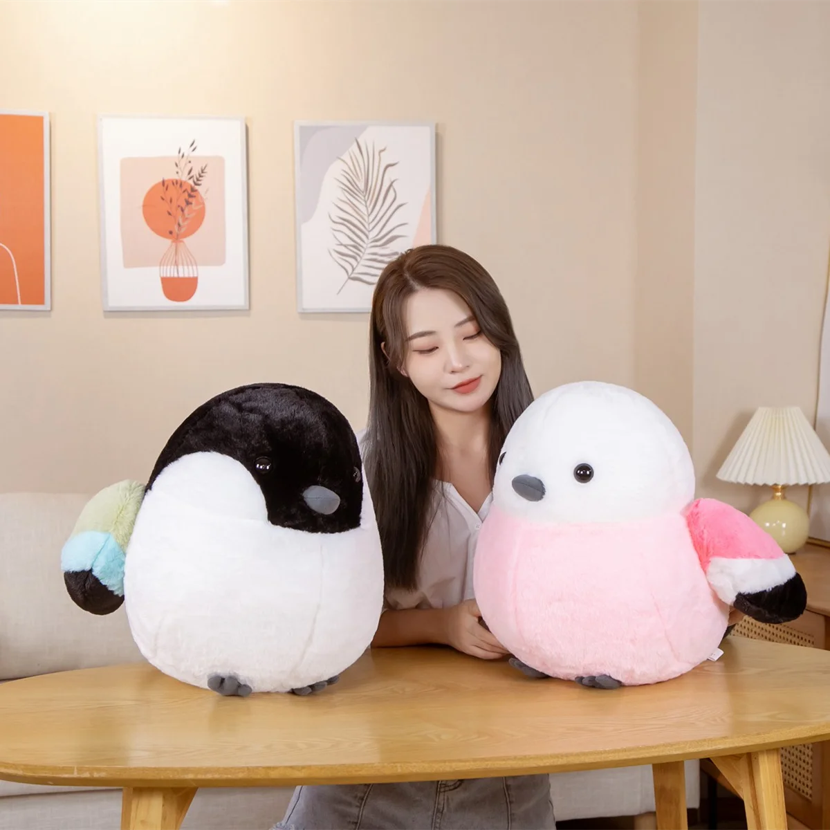 Simulation Fat Round Sparrow Plush Toy Cute Stuffed Lifelike Animal Plushies Doll Soft Birds Fluffy Throw Pillow for Girls Toys kawaii fluffly bell alpaca plush toys soft stuffed animal lifelike lamb baby appease doll sleeping pillow for kids birthday gift