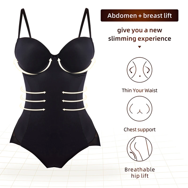 Damen Ofschlankungsbody Eendeel Shapewear Tops Bauchkontroll Hënnerlifter Kierperformer Camisol Ënnerwäsch mat agebautem_voghion.com