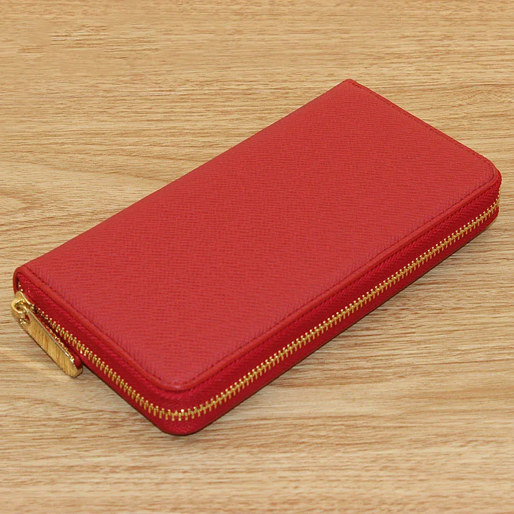 Free Custom Initial Letters Genuine Saffiano Leather Unisex Long Wallet Purse Brand Zipper Wallet With Card Holders
