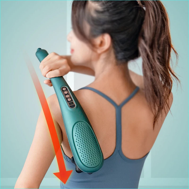

Electric Full Body Massage Stick Rechargeable Electric Shock Wave Massage Hammer Neck Back Body Wireless FIR Handheld Massager