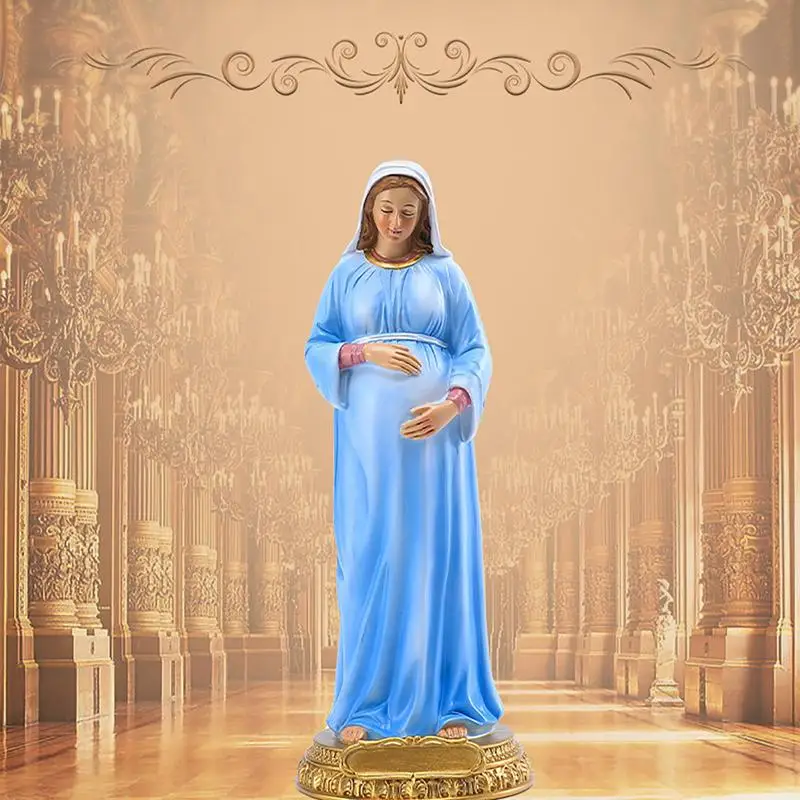 Pregnant Madonna Virgin Mary Statue Catholic Figurine Christianity Religious Interior Decoration Resin Craft Home Decor Gift christian statue home decor items