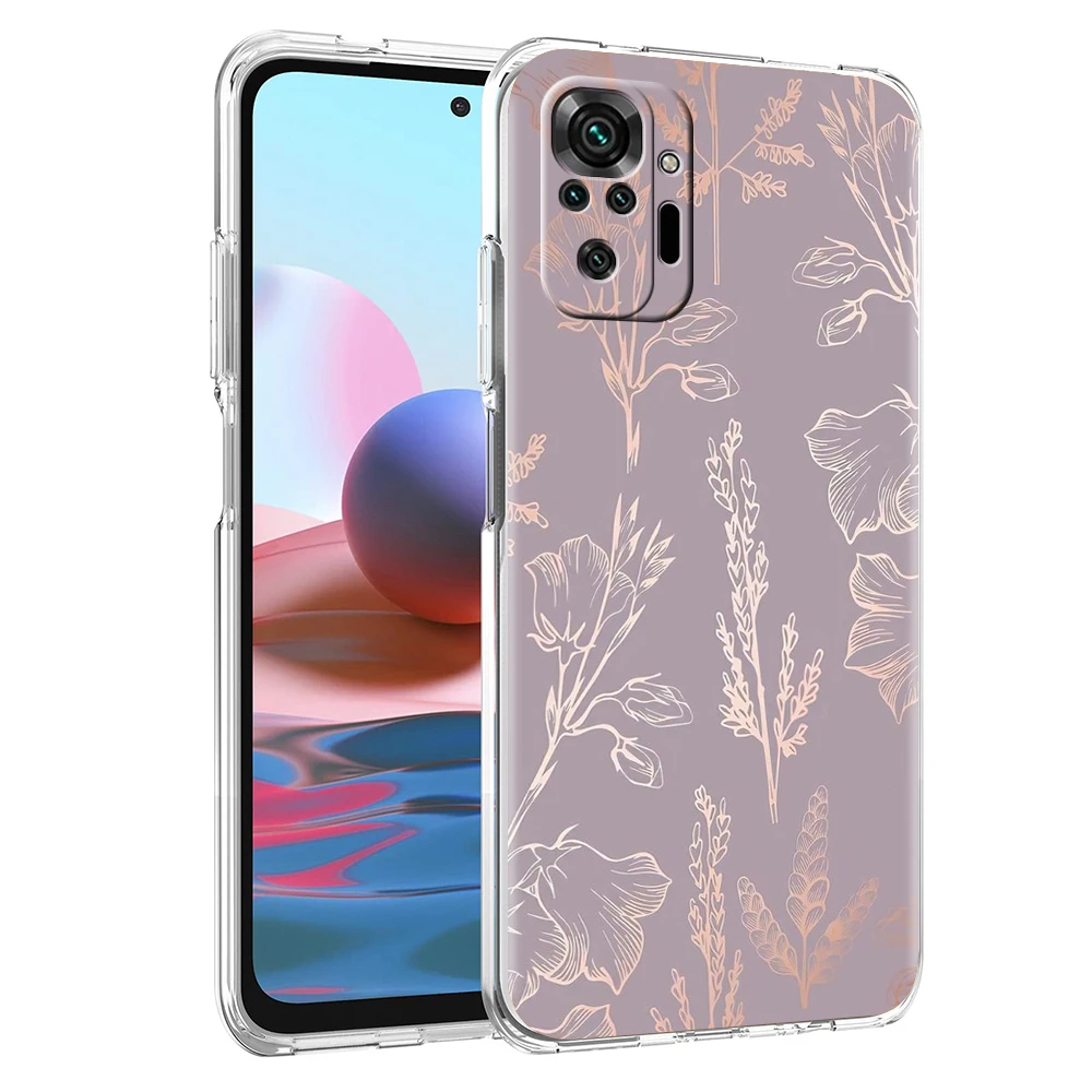 Gold Rose Love Heart Clear Phone Case Cover