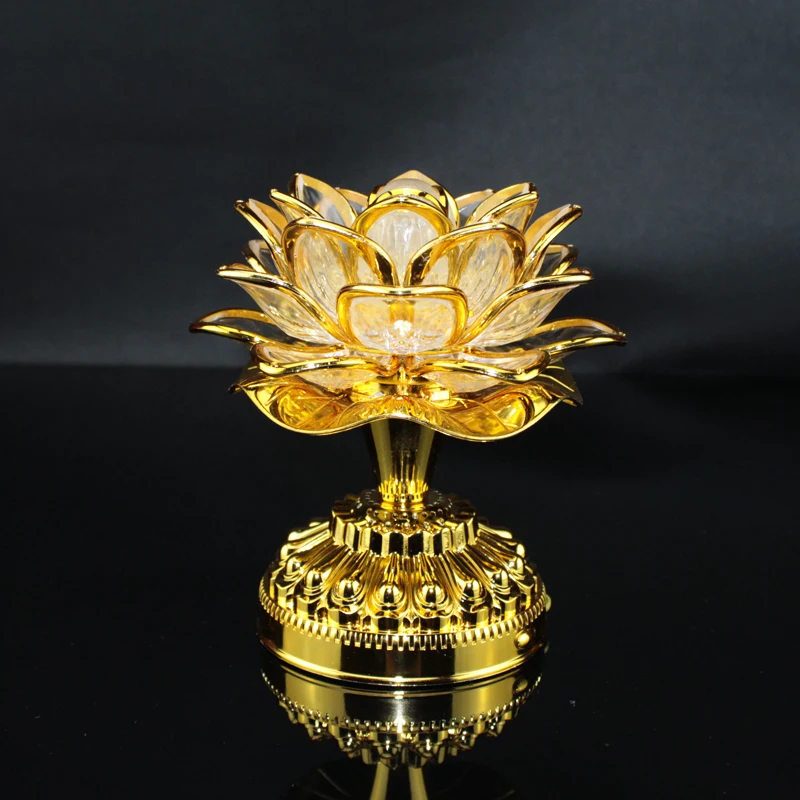 

High quality Led colorful lotus lamp for the light electric candle Temple Buddha Machine with source and thirteen Buddha music