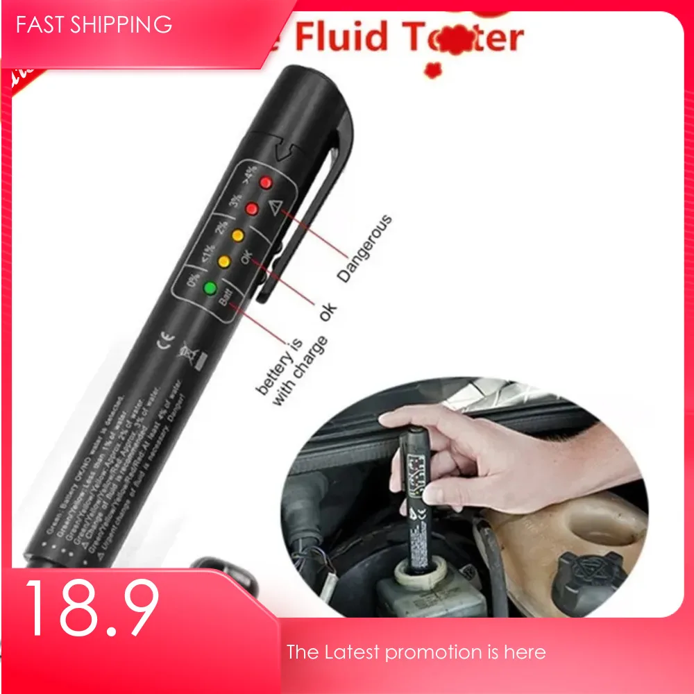 

Auto Car Brake Fluid Tester Check Fluid Quality 5LED Indicator For DOT3/DOT4/DOT5.1 Car Diagnostics Testing Automotive Pen