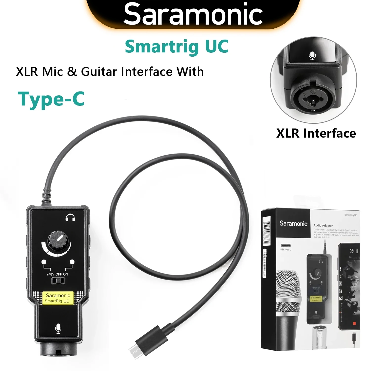 

Saramonic SmartRig UC Professional Audio Interface Preamplifier Audio Adapter Mixer for Type-C Devices Video Recording Streaming