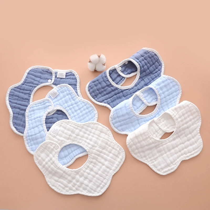 

6 Pack Baby Bibs 360° Rotate Soft Baby Bandana Drool Bibs Bibs Burp Cloth New Dropship