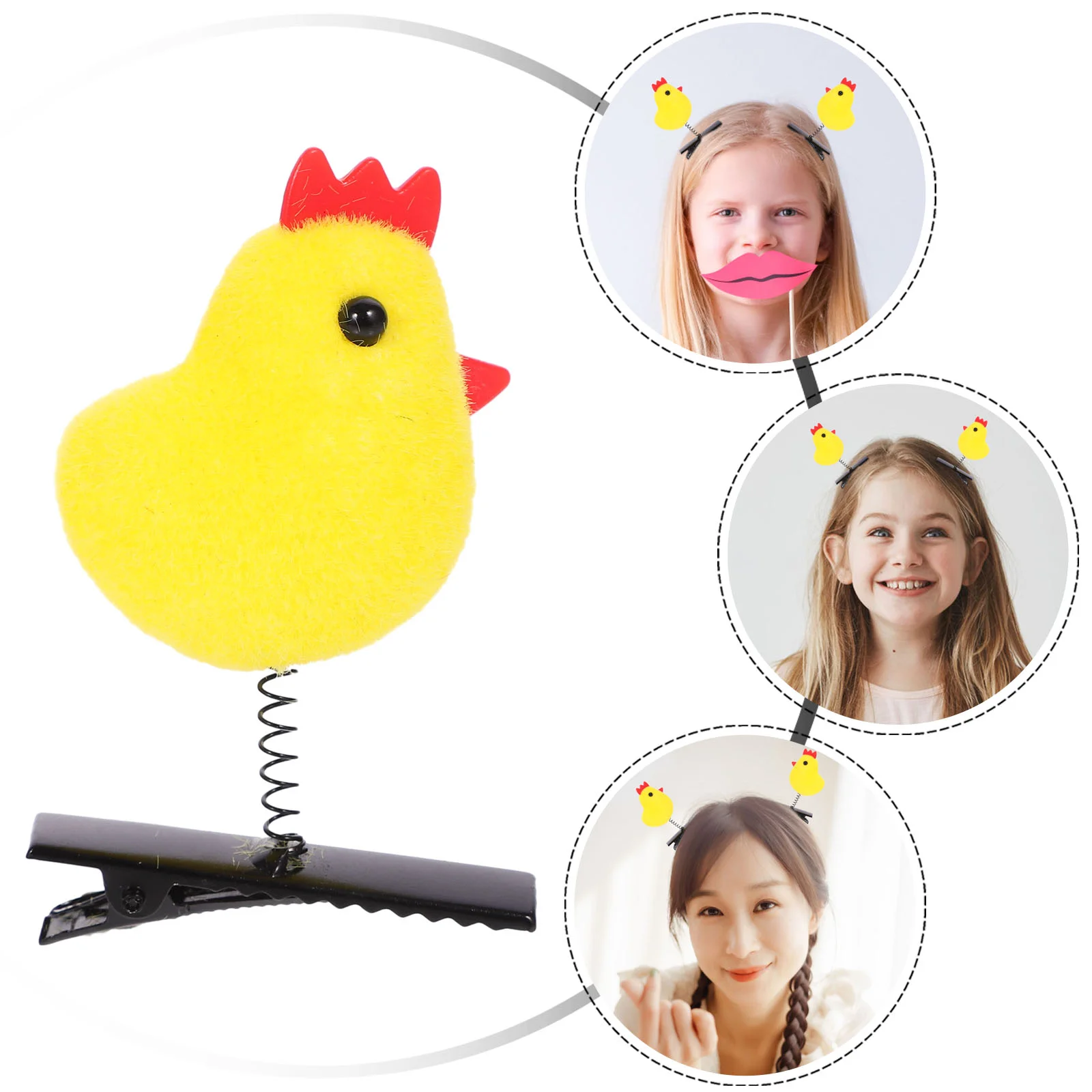 

Yellow Duck Hair Clips Women Girls Lovely Pinwheel Little Dog Chicken Rabbit Hairpin Headwear Barrette
